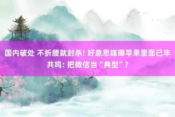 国内破处 不折腰就封杀! 好意思媒曝苹果里面已毕共鸣: 把微信当“典型”?