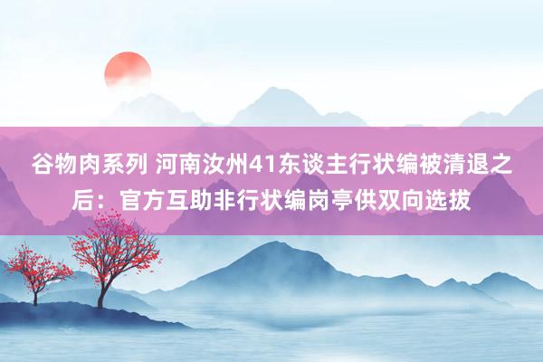 谷物肉系列 河南汝州41东谈主行状编被清退之后：官方互助非行状编岗亭供双向选拔