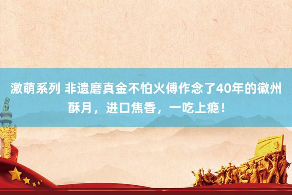 激萌系列 非遗磨真金不怕火傅作念了40年的徽州酥月，进口焦香，一吃上瘾！