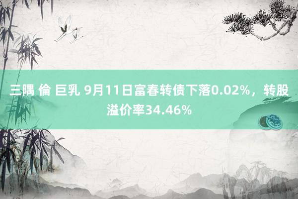 三隅 倫 巨乳 9月11日富春转债下落0.02%，转股溢价率34.46%