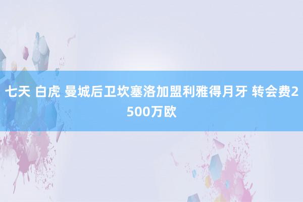 七天 白虎 曼城后卫坎塞洛加盟利雅得月牙 转会费2500万欧