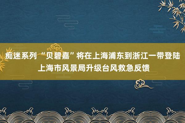 痴迷系列 “贝碧嘉”将在上海浦东到浙江一带登陆 上海市风景局升级台风救急反馈