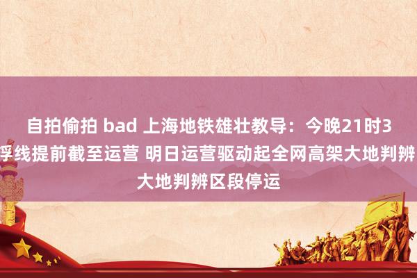 自拍偷拍 bad 上海地铁雄壮教导：今晚21时30分起磁浮线提前截至运营 明日运营驱动起全网高架大地判辨区段停运