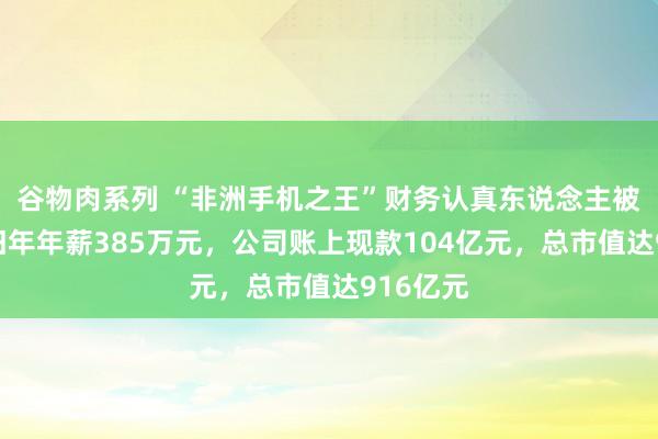 谷物肉系列 “非洲手机之王”财务认真东说念主被拜访！旧年年薪385万元，公司账上现款104亿元，总市值达916亿元