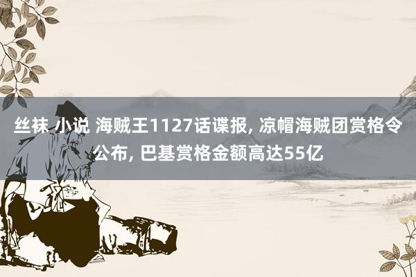 丝袜 小说 海贼王1127话谍报， 凉帽海贼团赏格令公布， 巴基赏格金额高达55亿