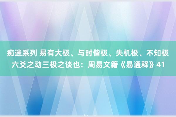 痴迷系列 易有大极、与时偕极、失机极、不知极六爻之动三极之谈也：周易文籍《易通释》41