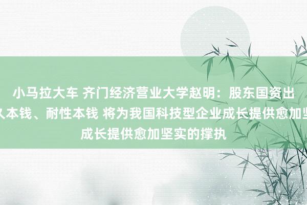 小马拉大车 齐门经济营业大学赵明：股东国资出资成为永久本钱、耐性本钱 将为我国科技型企业成长提供愈加坚实的撑执