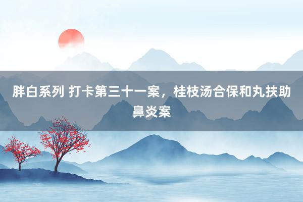 胖白系列 打卡第三十一案，桂枝汤合保和丸扶助鼻炎案