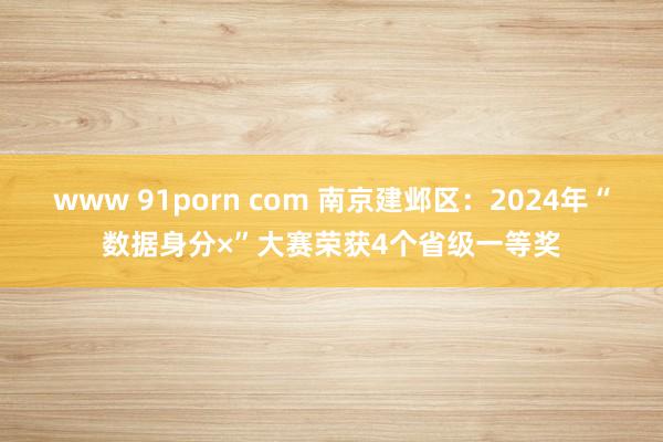 www 91porn com 南京建邺区：2024年“数据身分×”大赛荣获4个省级一等奖