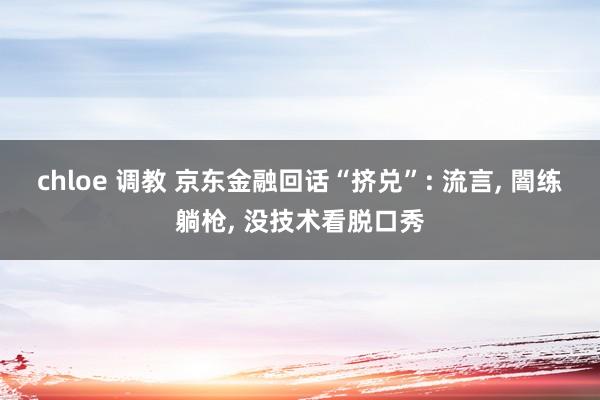 chloe 调教 京东金融回话“挤兑”: 流言， 闇练躺枪， 没技术看脱口秀