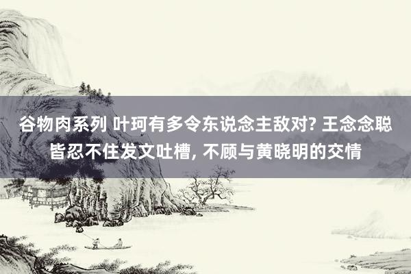 谷物肉系列 叶珂有多令东说念主敌对? 王念念聪皆忍不住发文吐槽， 不顾与黄晓明的交情