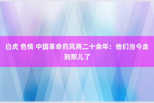 白虎 色情 中国革命药风雨二十余年：他们当今走到那儿了