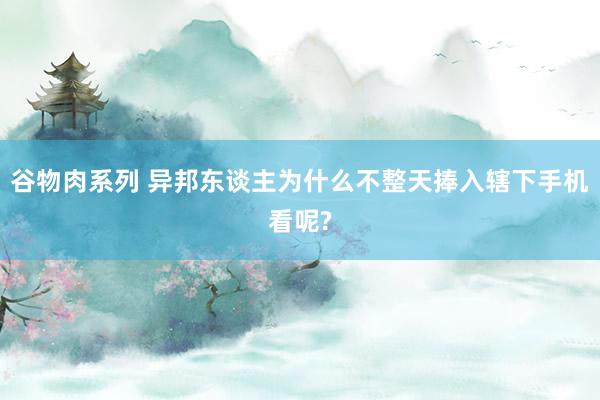 谷物肉系列 异邦东谈主为什么不整天捧入辖下手机看呢?