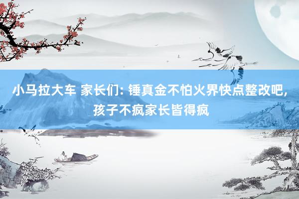 小马拉大车 家长们: 锤真金不怕火界快点整改吧， 孩子不疯家长皆得疯