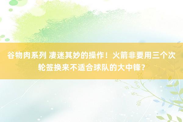 谷物肉系列 凄迷其妙的操作！火箭非要用三个次轮签换来不适合球队的大中锋？