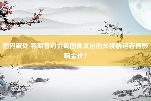 国内破处 特朗普对金砖国度发出的关税胁迫若何影响金价？