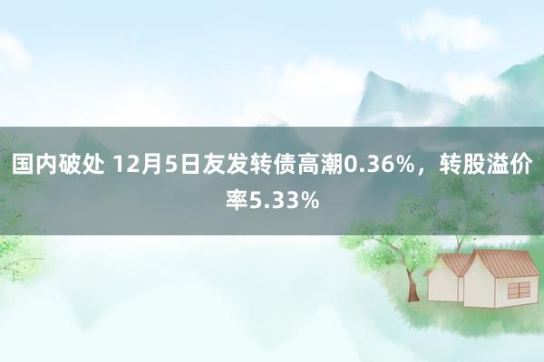 国内破处 12月5日友发转债高潮0.36%，转股溢价率5.33%