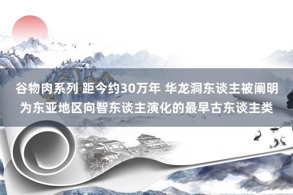 谷物肉系列 距今约30万年 华龙洞东谈主被阐明为东亚地区向智东谈主演化的最早古东谈主类