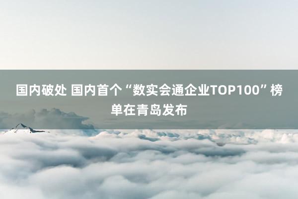 国内破处 国内首个“数实会通企业TOP100”榜单在青岛发布