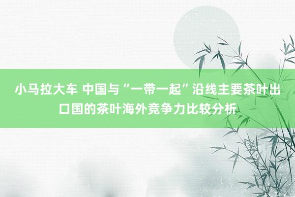 小马拉大车 中国与“一带一起”沿线主要茶叶出口国的茶叶海外竞争力比较分析