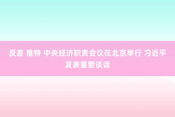 反差 推特 中央经济职责会议在北京举行 习近平发表重要谈话