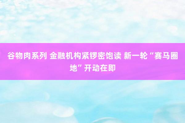 谷物肉系列 金融机构紧锣密饱读 新一轮“赛马圈地”开动在即