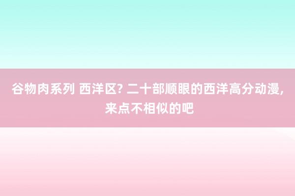 谷物肉系列 西洋区? 二十部顺眼的西洋高分动漫， 来点不相似的吧