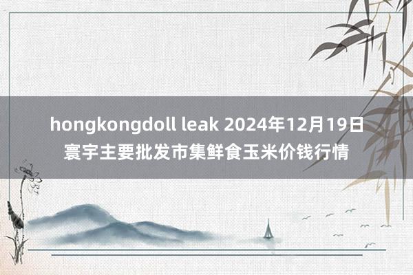 hongkongdoll leak 2024年12月19日寰宇主要批发市集鲜食玉米价钱行情