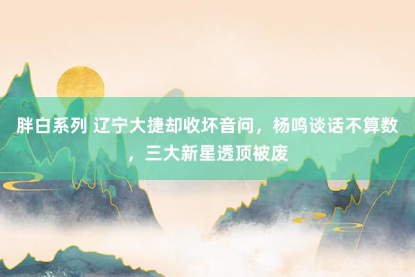 胖白系列 辽宁大捷却收坏音问，杨鸣谈话不算数，三大新星透顶被废