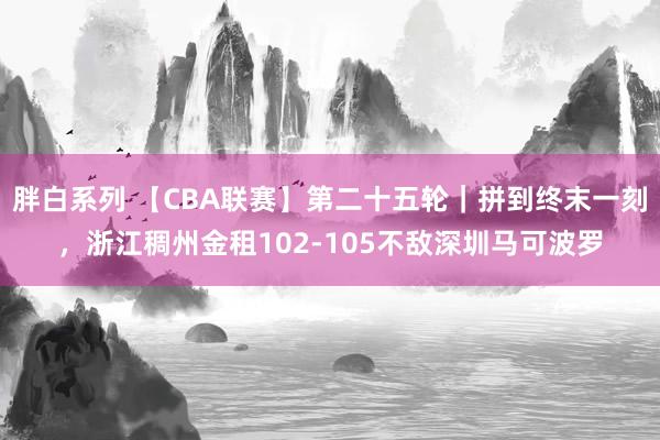 胖白系列 【CBA联赛】第二十五轮｜拼到终末一刻，浙江稠州金租102-105不敌深圳马可波罗