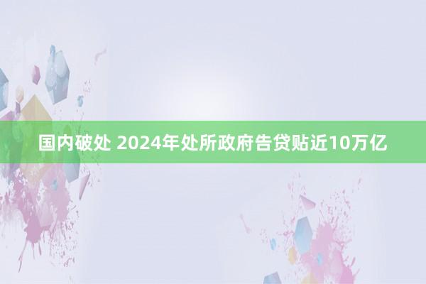 国内破处 2024年处所政府告贷贴近10万亿