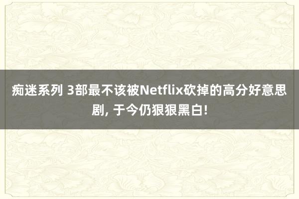 痴迷系列 3部最不该被Netflix砍掉的高分好意思剧， 于今仍狠狠黑白!