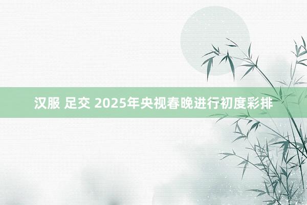 汉服 足交 2025年央视春晚进行初度彩排