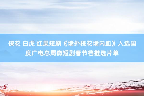 探花 白虎 红果短剧《墙外桃花墙内血》入选国度广电总局微短剧春节档推选片单