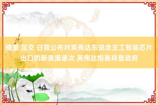 楠里 足交 白宫公布对英伟达东说念主工智能芯片出口的新浪漫递次 英伟达炮轰拜登政府