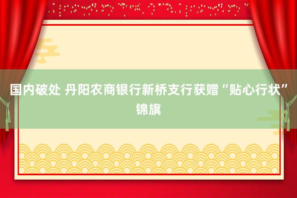 国内破处 丹阳农商银行新桥支行获赠“贴心行状”锦旗